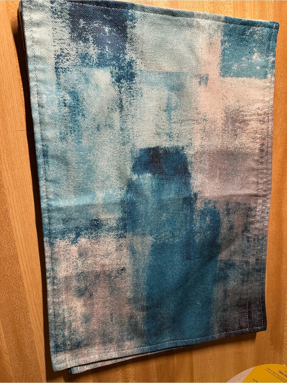 2 Teal Blue Abstract Cotton place mats